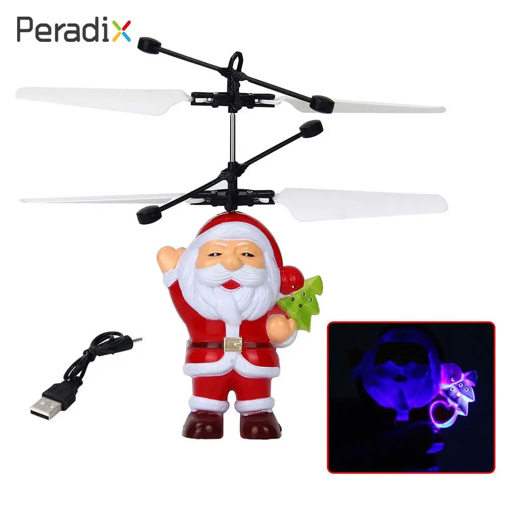 Детей летающие игрушки индукции самолет интеллектуальный анти-влияние вертолет Санта Клаус Пластик детские руки индукции Рождественский