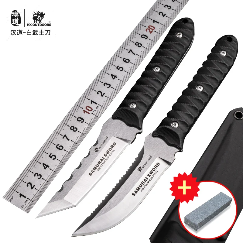 

HX DOTDOORS WSZ-03 outdoor high sharp survival tactical knife, wild survival samurai sword, G10 non-slip handle 440 blade