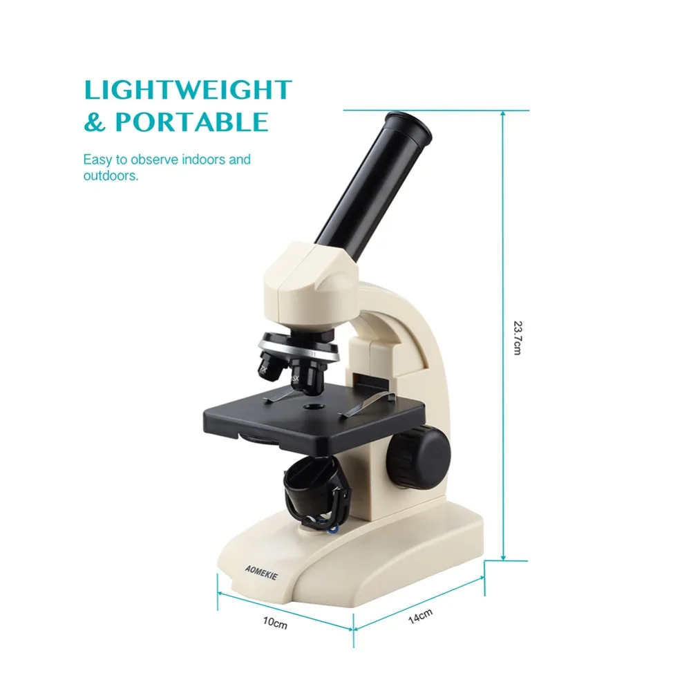 AOMEKIE Monocular Biological Microscope 70X-400X