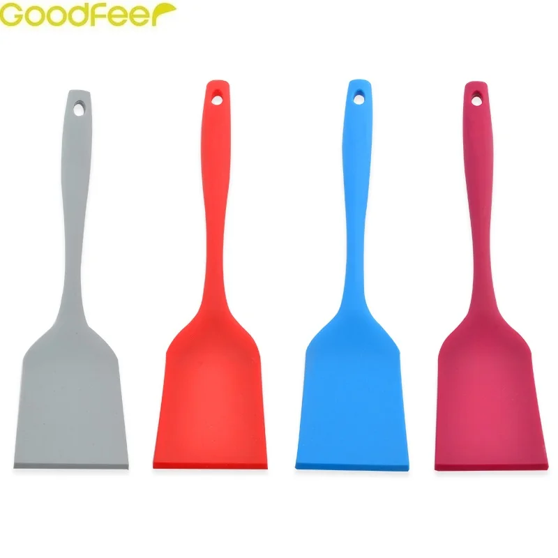 Goodfeer 1PC Long Handle Silicone Turner Non stick Food Flipper Spatula