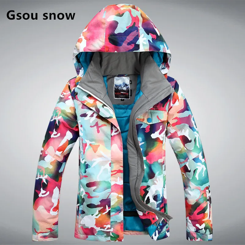 Chaquetas esquí para mujer, abrigo Cálido impermeable para snowboard, nieve, exteriores, ropa rosa para invierno|ski jacket|gsou snow womengsou snow - AliExpress