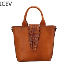 ICEV горячая Распродажа модные аллигаторные сумки через плечо из воловьей кожи женские кожаные сумки винтажные женские сумки из натуральной кожи