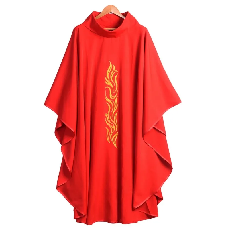 Red Catholic Church Chasuble Priest Vestments Robe Clegy Apparel
