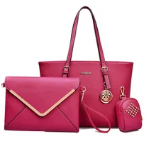 2016 Femmes De Mode PU Sacs À Main En Cuir Dames De Luxe Sac à Bandoulière En Cuir Designer Sacs Messenger Bolsa Feminina Bourse 3 Ensembles