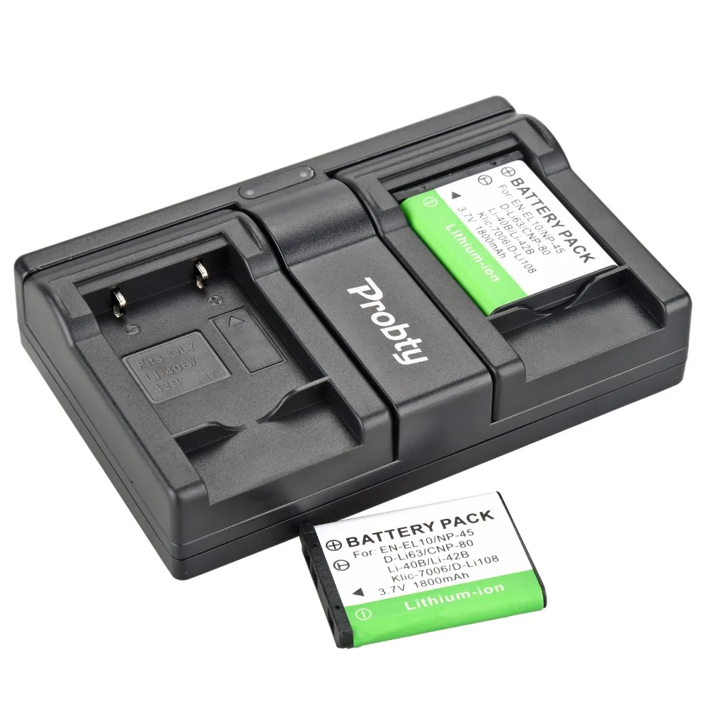 2Pc Probty LI 40B LI 42B Li 40B 42B Battery + USB Charger for Olympus