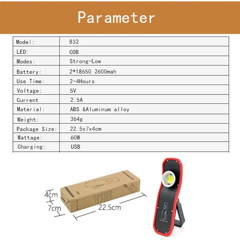 Светодиодный светильник для работы, перезаряжаемый, 60 Вт, мощный портативный светильник ing с подставкой, магнитный светодиодный светильник для барбекю, кемпинга, рыбалки, светильник