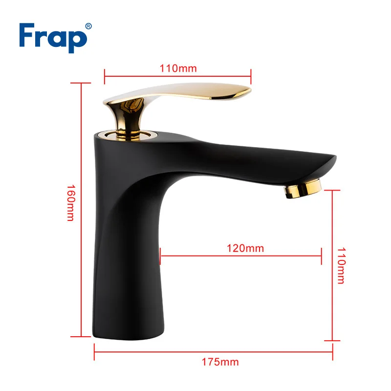Preise Frap Becken Wasserhahn Bad gold griff Schwarz körper Wasserhahn Malerei Finish Becken Waschbecken Mischbatterie Hot   Cold Wasser Wasserhahn y10057