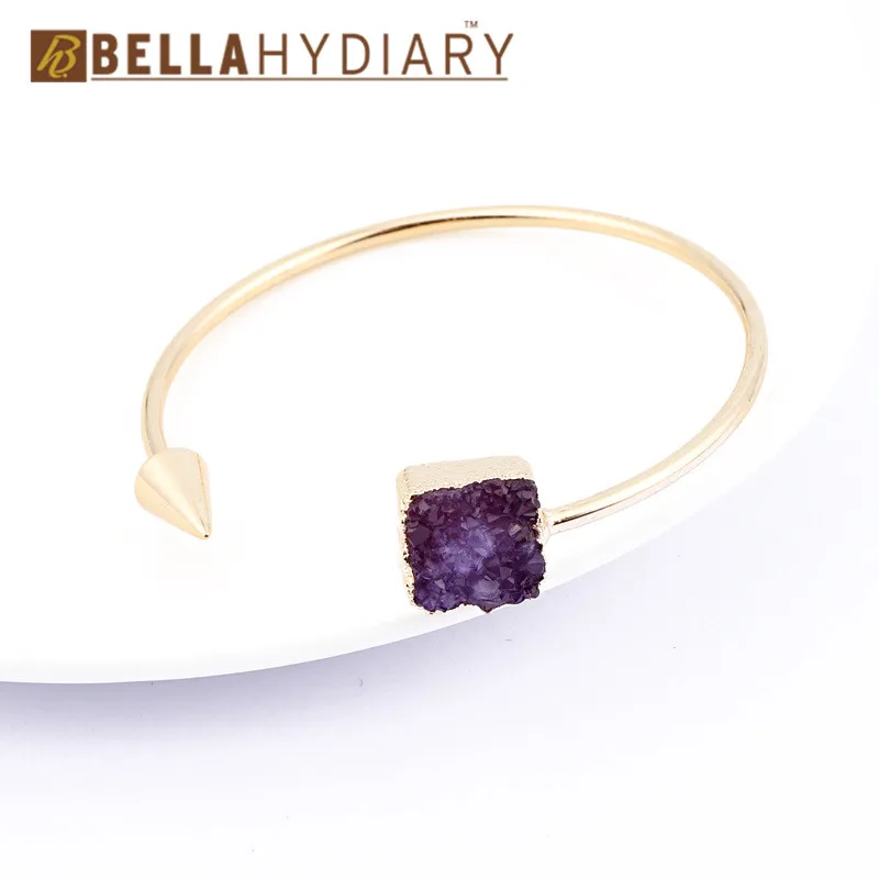 Bijoux Boho Золото Цвет Винтаж Jewelry Смола Druzy асимметрия руки манжеты Регулируемый браслет Femme для женские браслеты Bileklik Bts