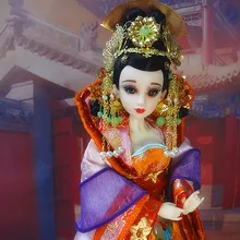 1" /35 см Коллекционная китайская кукла королева с совершенным макияж 12 подвижные суставы древние куклы Bjd для девочек Подарки 364