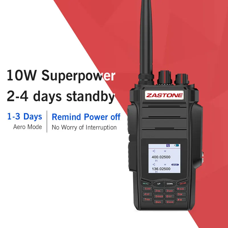 

Zastone A19 10w two way radio walkie talkie 136-174/400-480mhz UHF VHF Ham Portable Handheld Two Way Radio 5-10km 2800mah