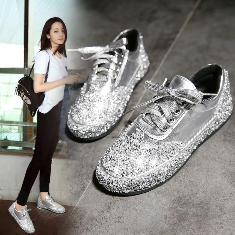 silver casual shoes