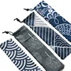 Sac de coutellerie Portable en tissu | Service de table, couteau fourchettes cuillère conteneur rayé de poisson, impression de Style japonais, sac de voyage ► Photo 1/6