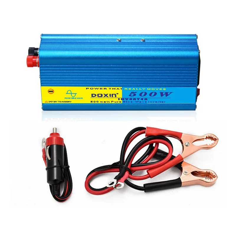 

Portable Inverter Pure Sine Wave Inverter 500W Inverter 12V 220V AC 24V 110V Output Power Supply With USB Cigarette Lighter