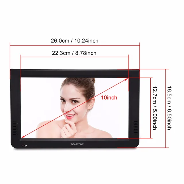 10 inch Digital Analog Televisions DVB-T-T2 1024×600 Resolution Portable TV 1500mAh Rechargeable Batyery Upgrade For Home Car