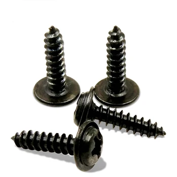 

200PCS-M2*4/5/6/8/10 Round with Pad Self-tapping Screw Black/ Pan Tip / with Self-tapping Screws