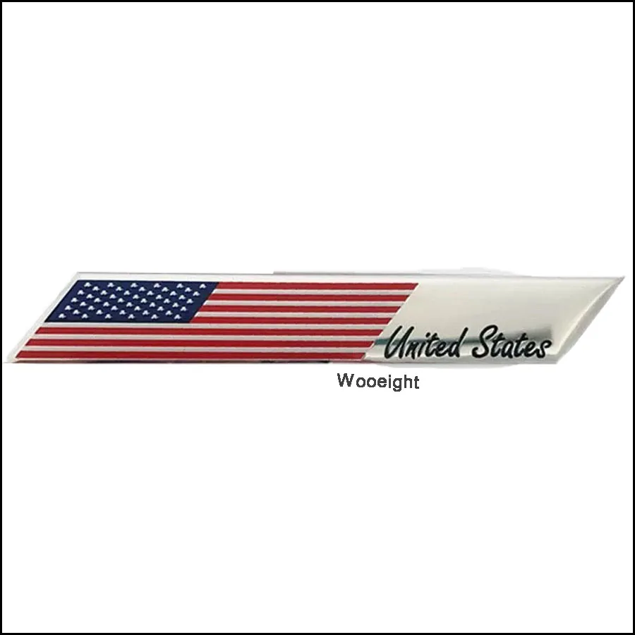 3D Aluminum USA United States American Flag Car Stickers Fender Trunk Emblem Badge For Audi A4 BMW VW Alfa Toyota Camry (1)