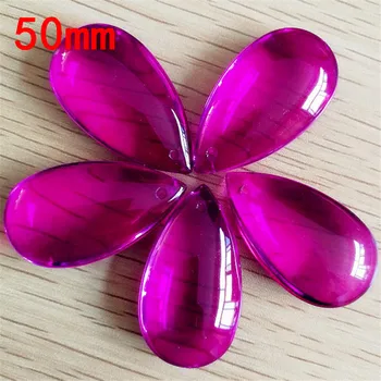 

Free Shipping 30units/Lot Sparkle 50mm Rose Crystal Maple Design Hanging Prism Chandelier Pendant Wedding Party Home Decoration