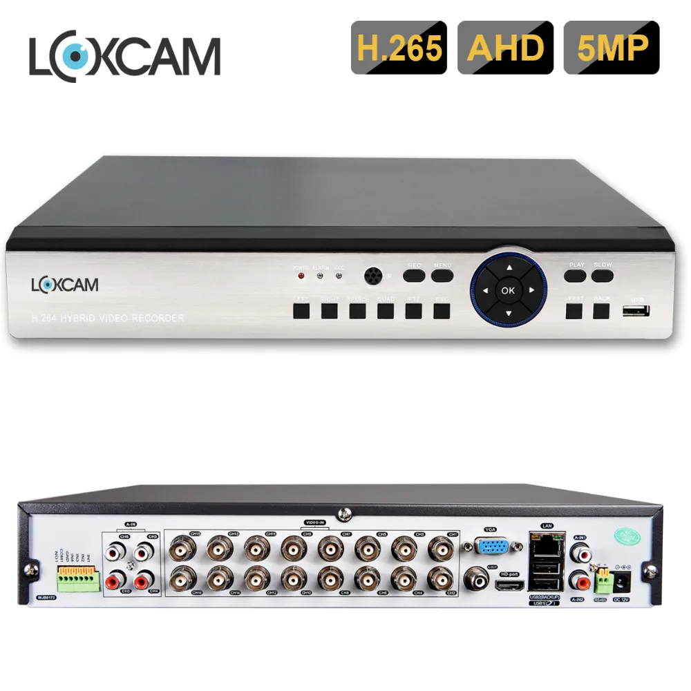 LOXCAM h.265+ 16Ch AHD 5MP 2592*1944 CCTV DVR рекордер 16ch 4MP AHD CVI TVI NVR видео наблюдение dvr P2P Onvif Удаленный просмотр