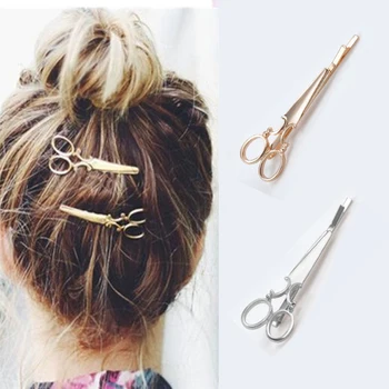 

2pcs/lot 2019 Fashion Gold Scissors Hair Accessories For Women Hairwear Hairpins Girl Hair Band Headband Hair Ornaments