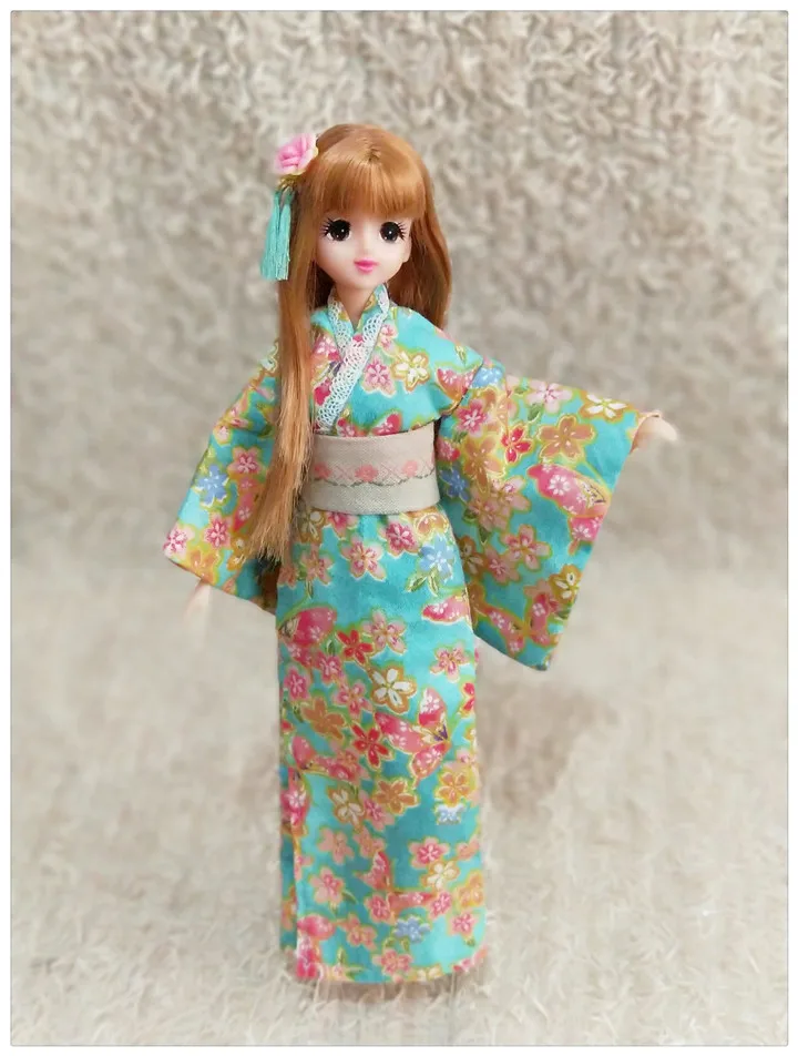 1 комплект = 2 шт. Новая Одежда для кукол модное японское кимоно с поясом для blyth licca ob24 1/6 аксессуары для кукол Одежда для кукол