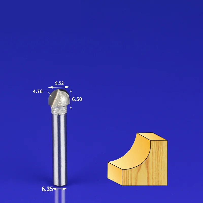 6,35 мм и 12,7 мм-1 шт., твердый карбид cnc деревообрабатывающий вставной маршрутизатор бит, круглое дно Древесины Гравировальный фрезерный резак, MDF Концевая мельница - Длина режущей кромки: 6.35 x 9.52
