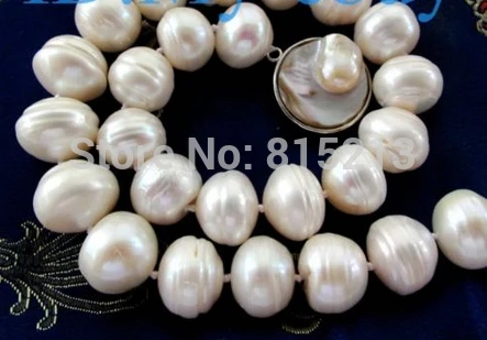 

ddh001435 Natural White Rondelle Pearl Necklace