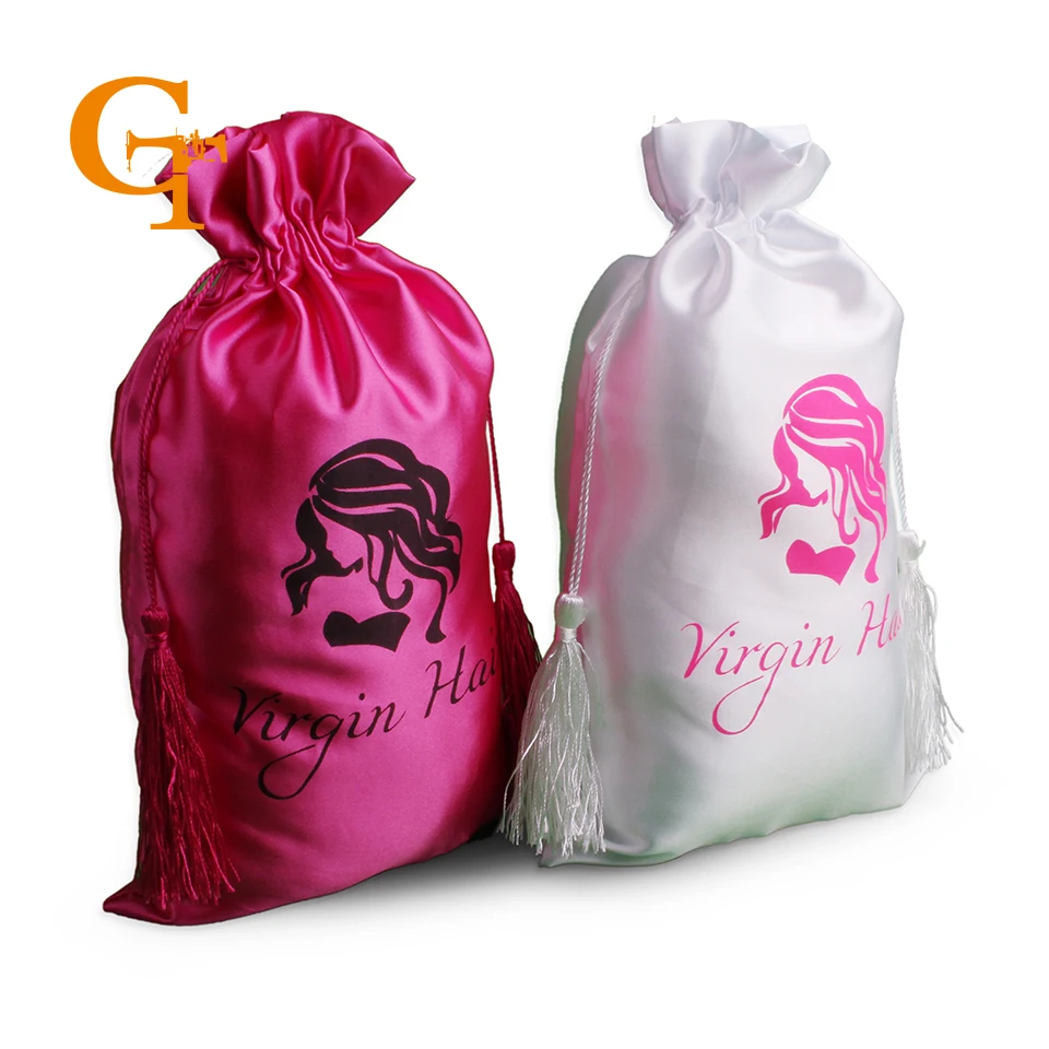 Pink Black White Drawstring Virgin Hair Silk Packaging Bags Pink Black White Drawstring Virgin Hair Silk Packaging Bags Extension Bundle Wrap Ng Satin Bag With Tassel In Gift Wring Supplies