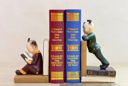 

American country resin Book file bookends book by furnishing articles creative cartoon baldheaded bookends resin handicraft gift