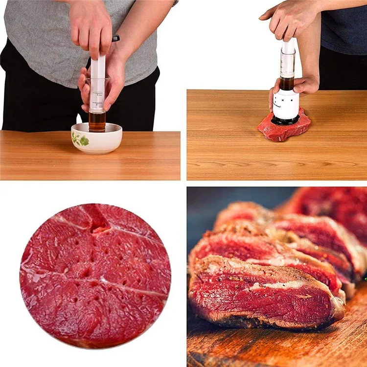 Квалифицированный отбивной молоток для мяса игла для стейк мясо инжектор маринада вкус шприц с нержавеющей стали кухонные инструменты