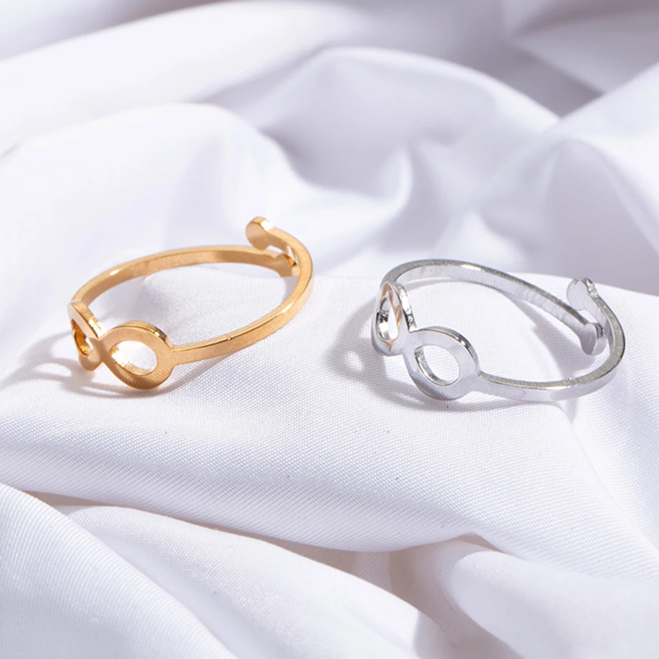 2018 Classical Gold Silver Color Unlimited Ring Fashion Number Eight Ring for women Adjustable Engagement Wedding Gift Jewelry