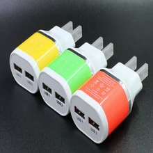 100 шт./лот 5 В 2.1a США Plug Dual USB Главная Путешествия стены зарядное устройство для iPhone 6 6S 7 Plus 4 5S SE для samsung S3 S4 S7
