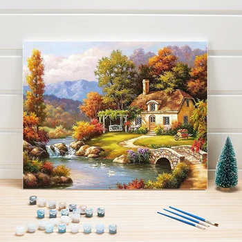 

Coloring Pictures By Numbers Scenery Nature DIY Paint Oil Painting Kits On Canvas For Living Room Wall Arts Acrylics Draw Adults