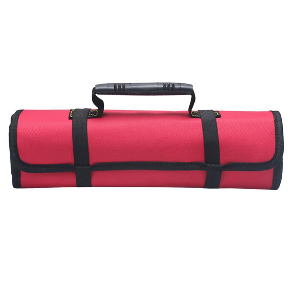 Портативная многофункциональная оксфордская холщовая зубчатая рулонная сумка для ремонта инструментов практичная сумка с ручками для переноски 3 цвета - Цвет: Красный