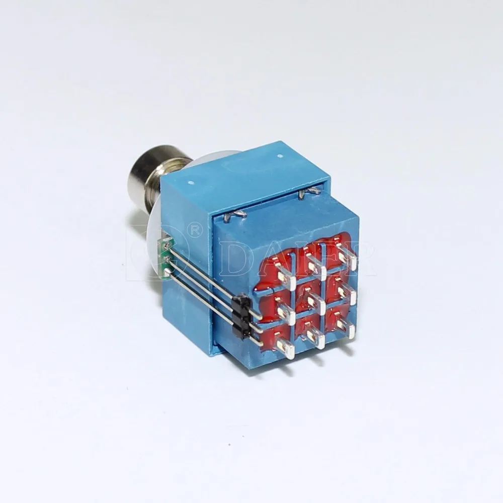 1 шт. AC 125V 4 Amp 250V 2A 30VDC кнопочный переключатель 9 контактов с фиксацией 21 мм 3PDT ножные переключатели Вкл/вкл 3 полюса с двухцветным светодиодный