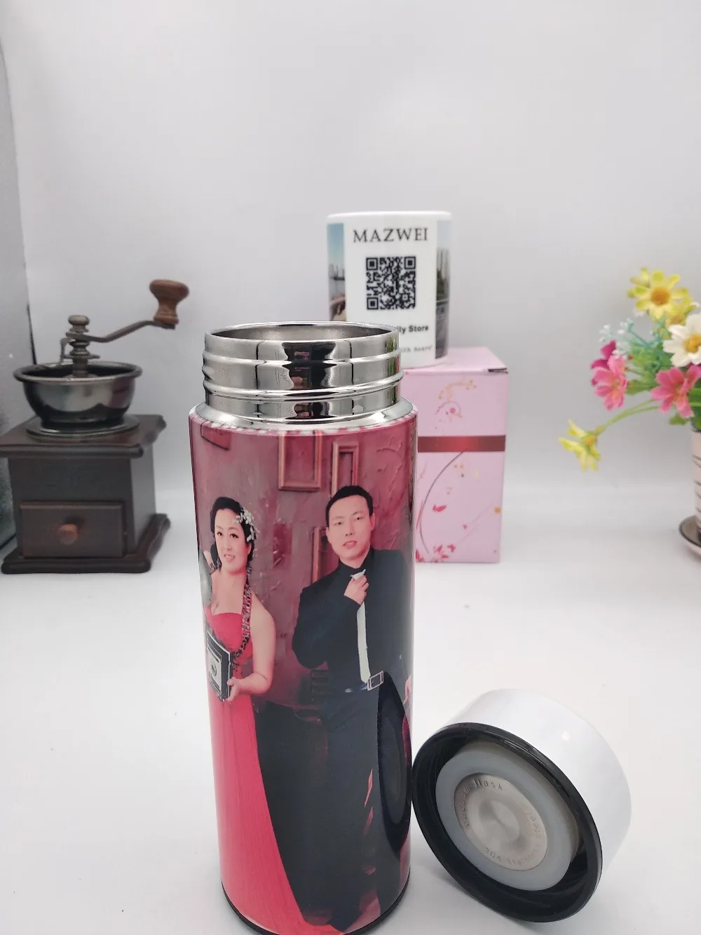 

350ML/500ML Thermos with photo Creative gifts DIY Customize image photo picture colorful print LOGO name Thermal Bottle MAZWEI