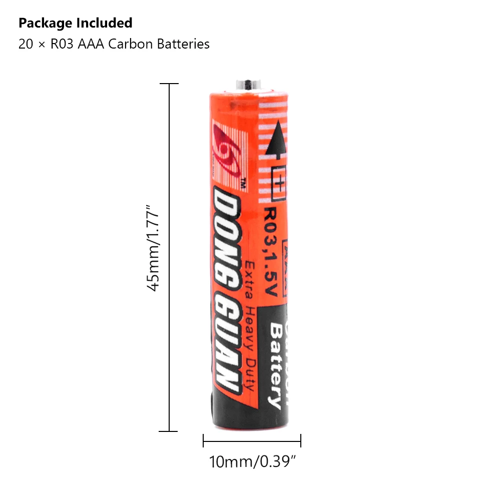 20 шт. 1,5 в AAA батареи HR03 UM4 LR03 MN2400 микро цинковые Углеродные батареи без ртути для фонарика игрушки