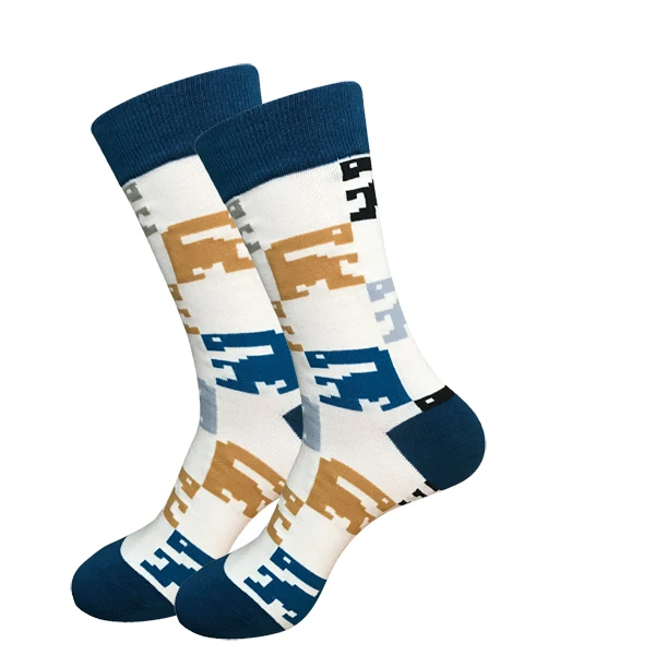 MEI LEI YA/1 пара, высокое качество, мужские носки, хлопок, Осень-зима, мужские хлопковые носки с забавным рисунком, мужские и мужские длинные счастливые носки - Цвет: Little monster