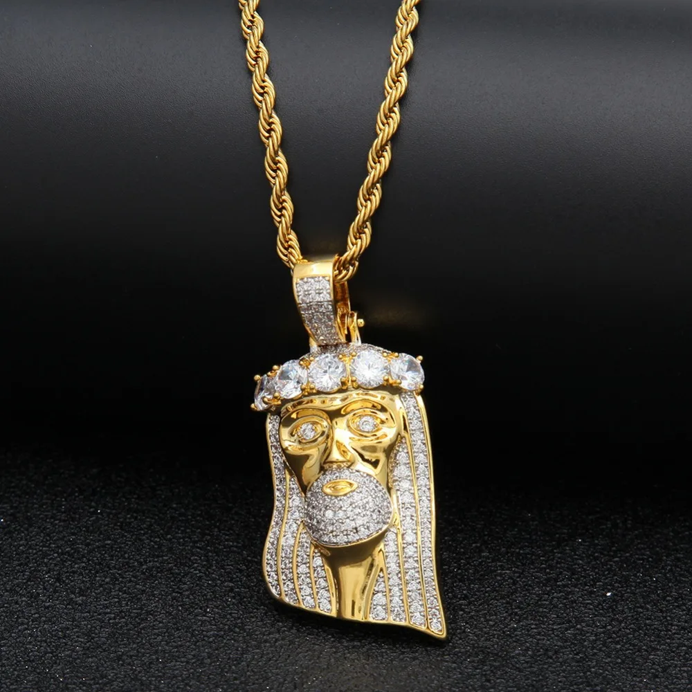 В стиле хип хоп с мелким цирконием AAA Циркон твердым покрытием Bling из Иисус кусок