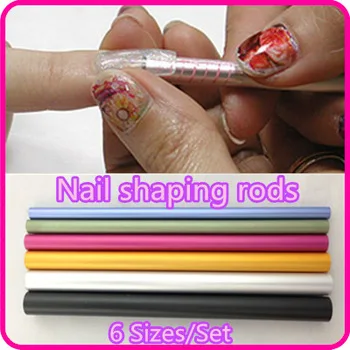 6 Pcs Nail Art Tools Different Size Curve Rod Sticks Artificial Nail Tool + Free Shipping ( NR-WS65 )