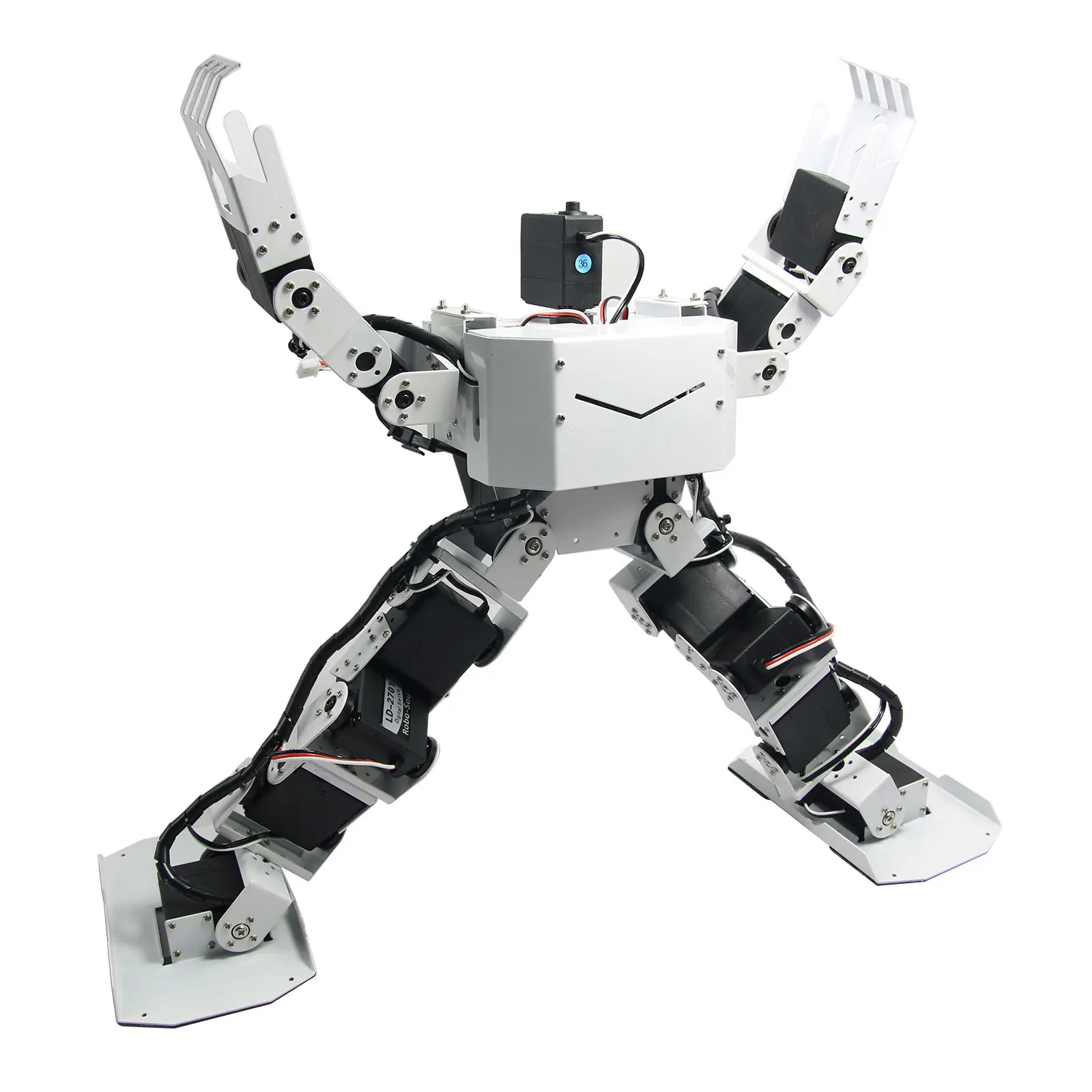 

17DOF Robo-Soul H3.0 Biped Robotics Two-Legged Human Robot Aluminum Frame Kit Only No Servos White