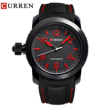 

New CURREN Brand Men Sport WristWatches Casual Top Quality Quartz Silicone Band Watches Waterproof Relogio Masculino 8173
