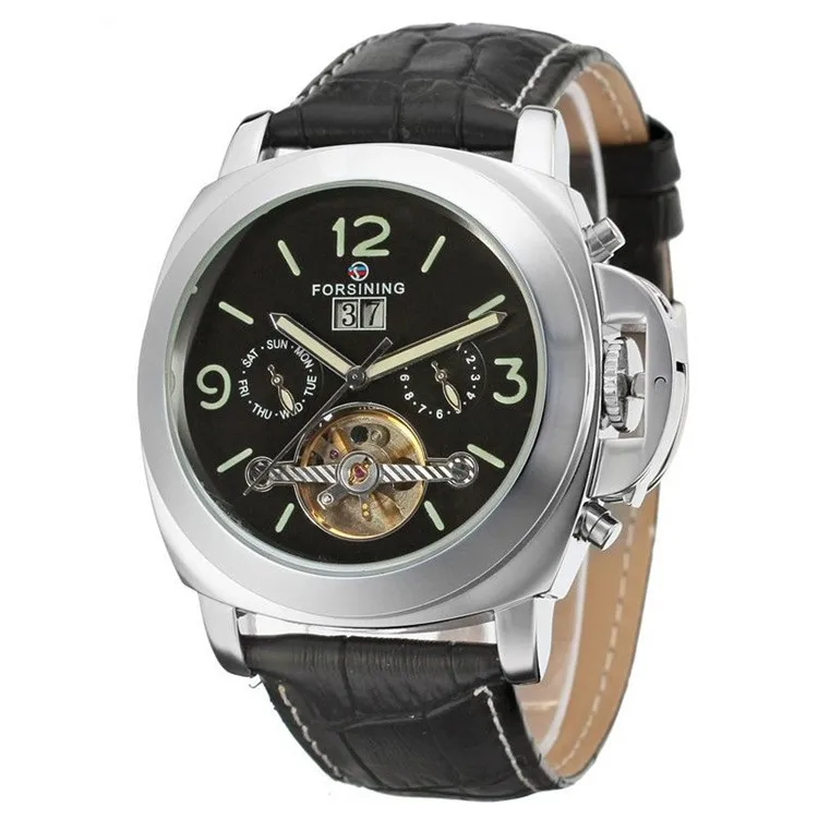 Luxury Brand Forsining Auto Date Tourbillon Mechanical Watch Male Clock Designer Watches Men Leather Strap Bracelet Watch Watch Brand Watch Brand Menwatch Designer Brands Aliexpress