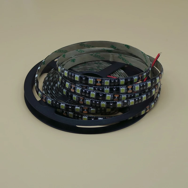 DC 12V светодиодная лента SMD 5050 черная печатная плата 60led/M Светодиодное освещение