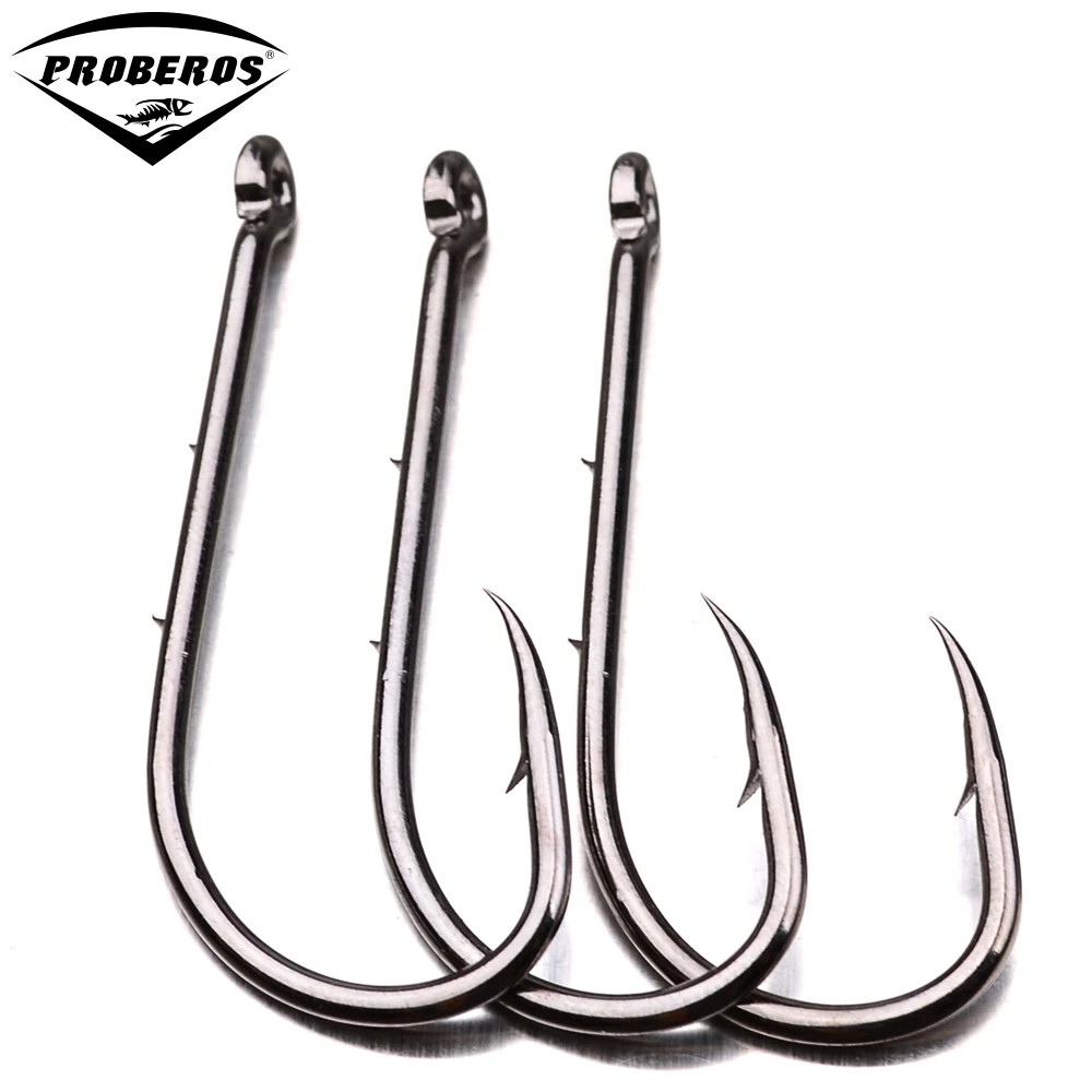 100pc fishhook 92247 4 6/0 High carbon steel BAITHOLDER HOOK black