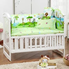 Kingtoy постельное белье для новорожденных малышей комплект с мультяшной кроваткой простыня хлопок детская комната постельное белье включает подушки бамперы