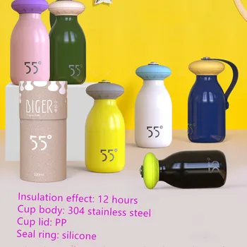 

500ml super cute water bottle Long lasting 12h water bottle 304 stainless steel with rubber base Non-slip waterproof Children's