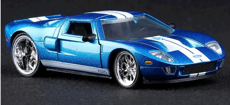JADA 1:32 Масштаб Высокая моделирования сплава Модель автомобиля, синий Ford GT, 2 открытой двери, качественные модели игрушек