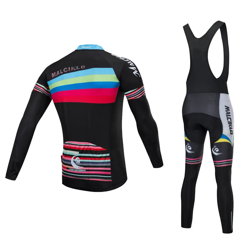 Malciklo Cycling набор зимний термальный флис с длинными рукавами Велоспорт Джерси MTB Maillot гоночный велосипед одежда Ropa Ciclismo