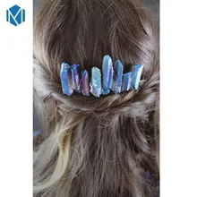 1 шт. модный натуральный камень ручной работы Волшебная Расчёска для волос, Шпилька для женщин заколки для волос для девочек заколки красочные аксессуары для волос