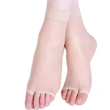 Корейский стиль, телесный цвет, имитация шелка, женские короткие носки, модные невидимые нейлоновые носки без пятки для женщин, 10 пар = 5*2 пары/упаковка